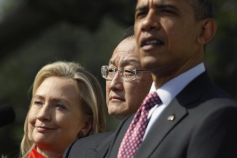 Hillary Clinton, Jim Yong Kim y Barack Obama. | Reuters