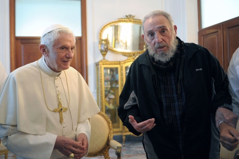 Fidel Castro, en su ltima aparicin pblica con motivo de la visita del Papa. | Afp