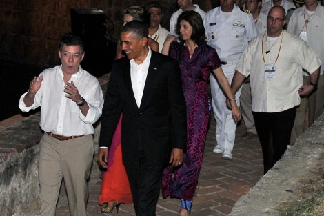 Barack Obama, con su homlogo colombiano, Juan Manuel Santos. | Efe