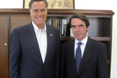 Mitt Romney y Jos Mara Aznar, en Bosto. | Efe