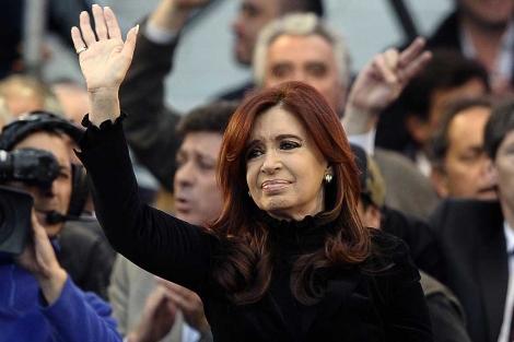Cristina Fernndez de Kirchner durante un acto de homenaje a su marido. | Afp