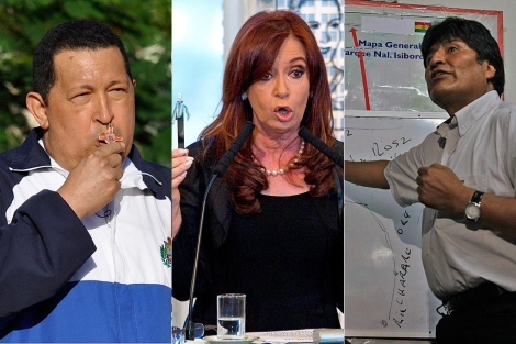 Hugo Chvez, Cristina Fernndez y Evo Morales. | Agencias