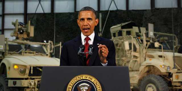 El presidente durante su discurso desde una base de EEUU cercana a Kabul. | Afp