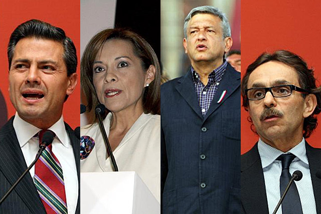 Los cuatro candidatos a las elecciones mexicanas.