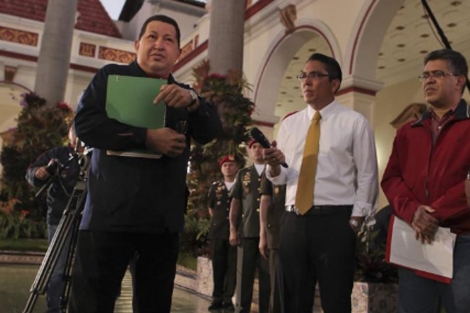 Hugo Chvez en el Palacio de Miraflores. | Reuters