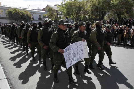 Imagen de una de las manifestaciones de los policas. | Reuters