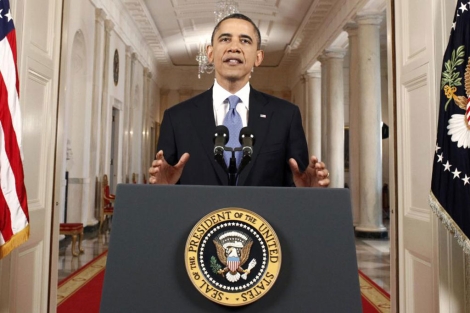 Obama, durante su discurso en la Casa Blanca.| Reuters
