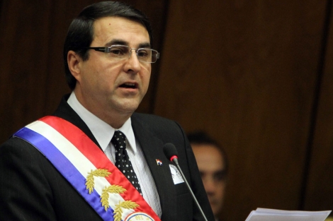 El presidente paraguayo, Federico Franco, durante el discurso de su nombramiento. | Efe