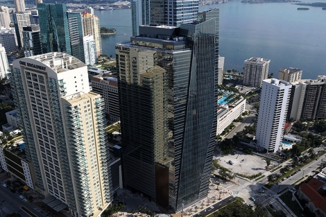Imagen de los rascacielos del barrio financiero de Miami.