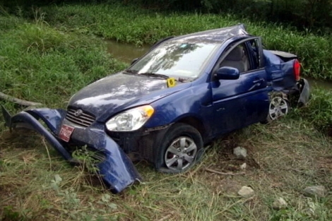Así quedó el coche después del accidente.| Efe