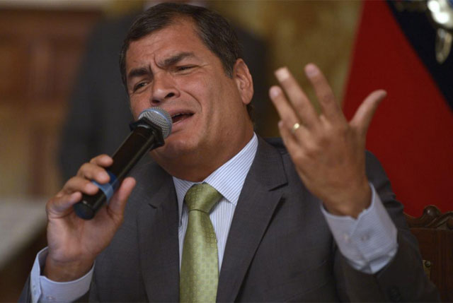 Correa, durante una rueda de prensa en Quito. | Efe