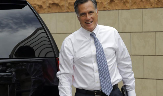 Romney, a su llegada a la sede de su partido en Boston. | Reuters