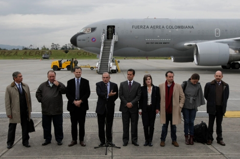 El equipo de negociadores del Gobierno colombiano. | Efe