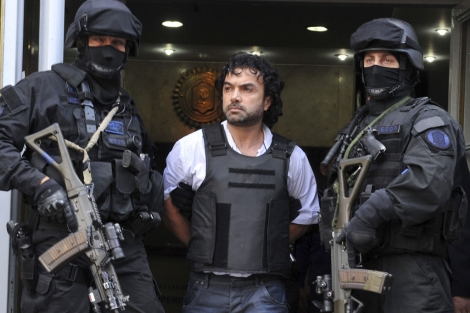 El colombiano Henry de Jess Lpez Londoo, alias 'Mi Sangre', tras ser detenido. | Efe