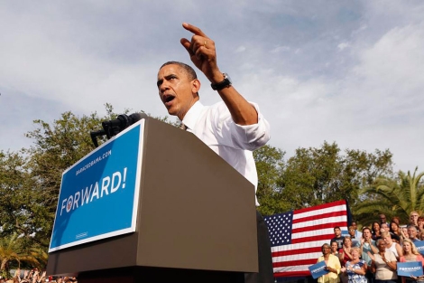 El presidente Obama, durante un mitin en Tampa (Florida). | Reuters
