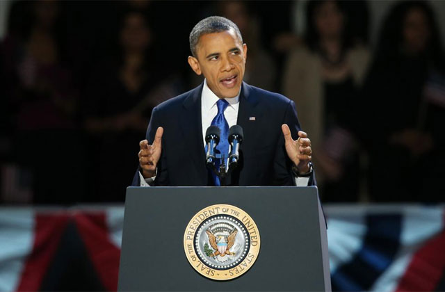 El presidente, en pleno discurso triunfal. | Reuters