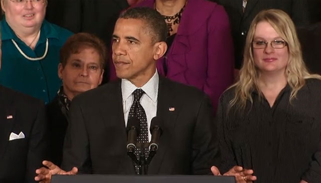 Obama durante su primer discurso.| The White House