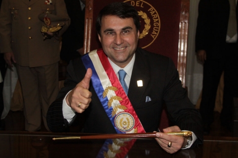 El presidente paraguayo, Federico Franco, tras asumir el cargo. | Efe
