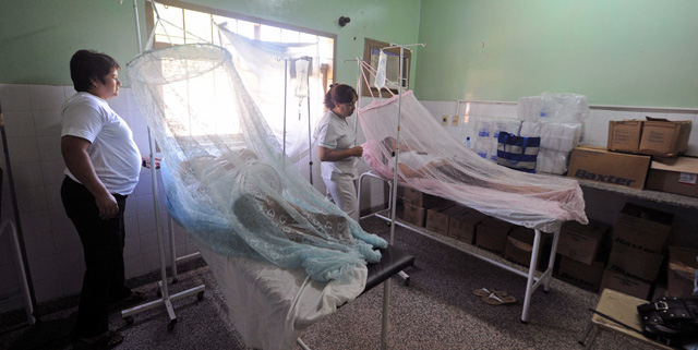 Enfermos de dengue en un hospital de Asuncin. | Afp