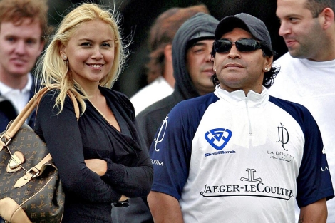 Maradona y Vernica Ojeda, madre de su quinto hijo.