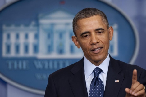 El presidente de EEUU, Barack Obama, durante su comparecencia este 1 de marzo. | Afp