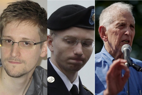 Snowden, Manning y Ellsberg.| Reuters / Afp