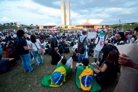 Concentración ciudadana en Brasilia. | Afp