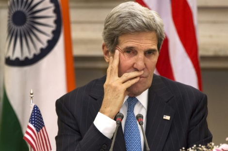 Secretario de Estado, John Kerry, durante su ltima visita a India el pasado lunes | Reuters