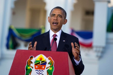 Obama en rueda de prensa desde Tanzania.| Afp