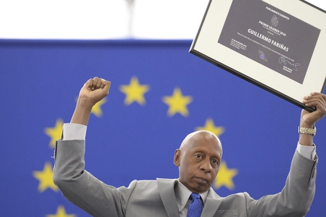 Guillermo Fariñas, tras recibir el premio.| Efe/Patrick Seeger