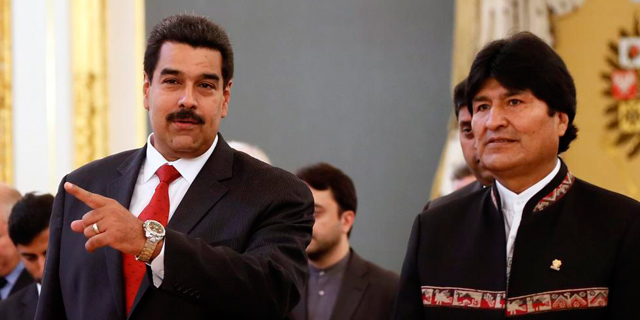 Maduro, con Morales durante un foro internacional celebrado en Rusia. | Efe
