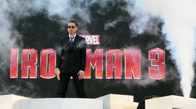 Robert Downey Jr. en la presentacin de Iron Man III. | Gtres