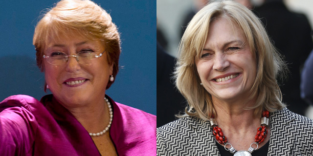 Michelle Bachelet (izq.) y Evelyn Matthei.