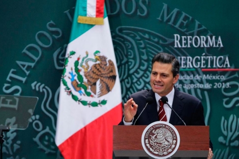 El presidente de México durante la presentación de su reforma energética. | Efe