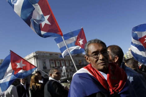 Concentracin de disidentes cubanos en Madrid. | Alberto di Lolli