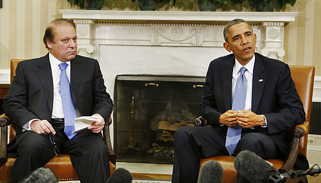 El primer ministro de Pakistn, Nawaz Sharif, y Barack Obama el pasado 23 de octubre. | Reuters