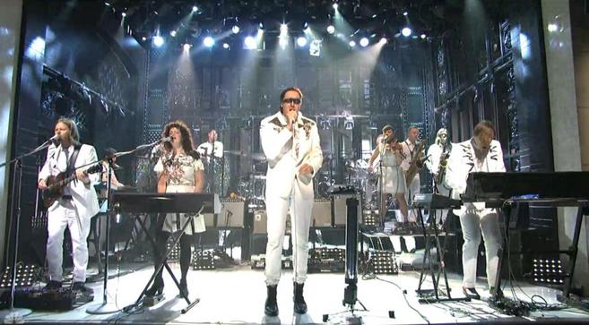 El grupo musical Arcade Fire, durante una actuacin.