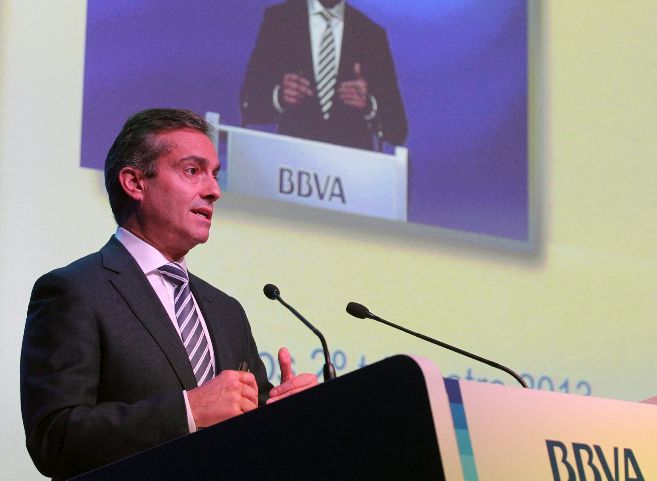 Consejero delegado de BBVA, Ángel Cano, en la presentación de...