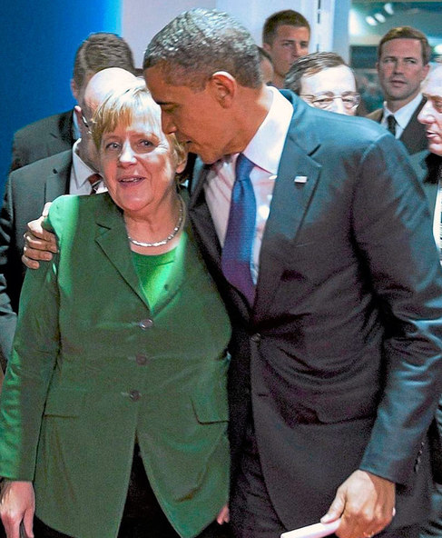 Merkel y Obama.
