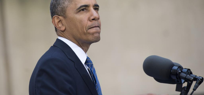 El presidente estadounidense, Barack Obama, durante una ceremonia en...