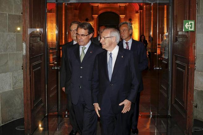 Miquel Valls con Artur Mas el da de la Cmara de Barcelona 2013
