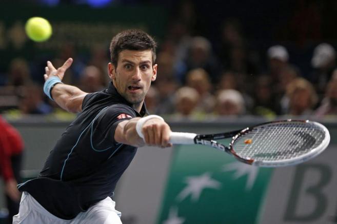 Novak Djokovic, durante su encuentro de cuartos de final ante...