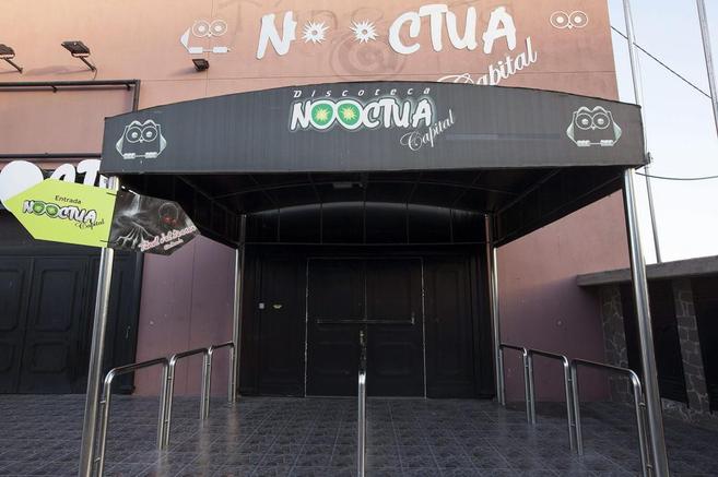 Entrada de la discoteca Nooctua Capital donde se produjo el desalojo.
