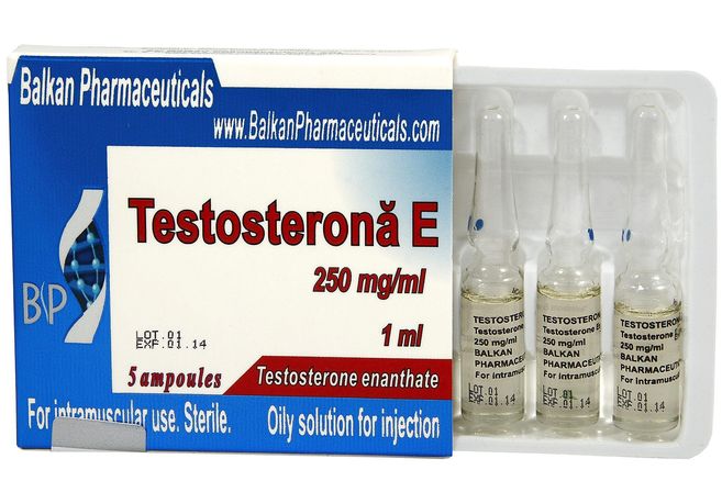 Un envase de testosterona