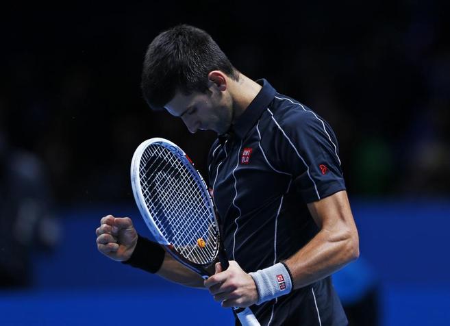 Novak Djokovic celebra su victoria ante Juan Martn Del Potro.