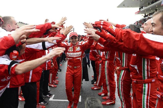 Felipe Massa, durante su despedida de Ferrari en Mugello.