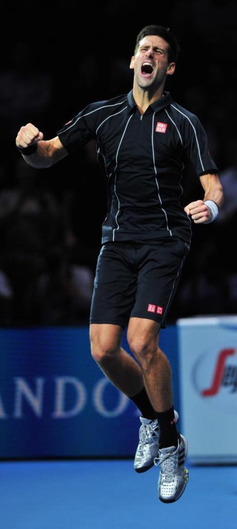 Novak Djokovic celebra su triunfo ante Nadal.