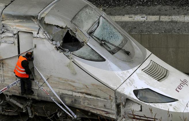 Imagen del tren accidentado en Santiago el pasado 24 de julio.