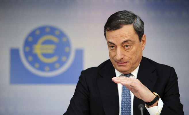 El presidente del Banco Central Europeo, Mario Draghi, durante una...