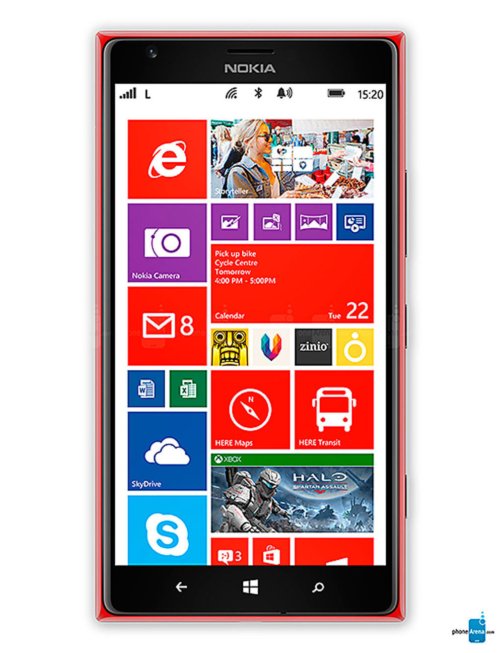 NOKIA LUMIA 1520. Es el primer mvil con Windows Phone que supera las cinco pulgadas. Con resolucin Full HD y como es costumbre en los Lumia, la cmara tiene especial protagonismo: 20 megapxeles. PVP: pendiente. www.nokia.es
